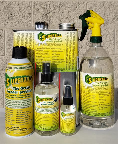 A bit better than WD-40 and leaves an oil coating to prevent rust. . Superzilla where to buy
